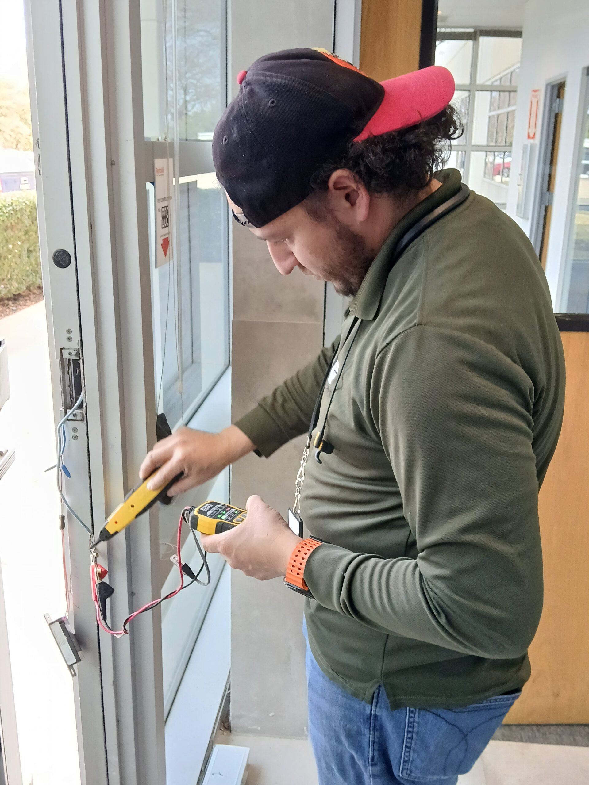 Commercial access control system installation in Dallas TX — biometric door reader