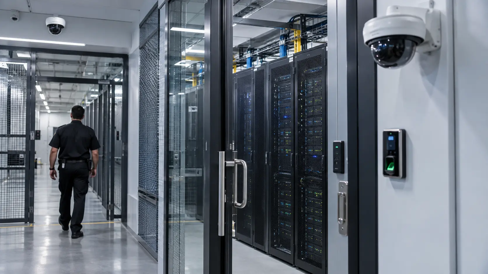 Secure data center server room in Dallas
