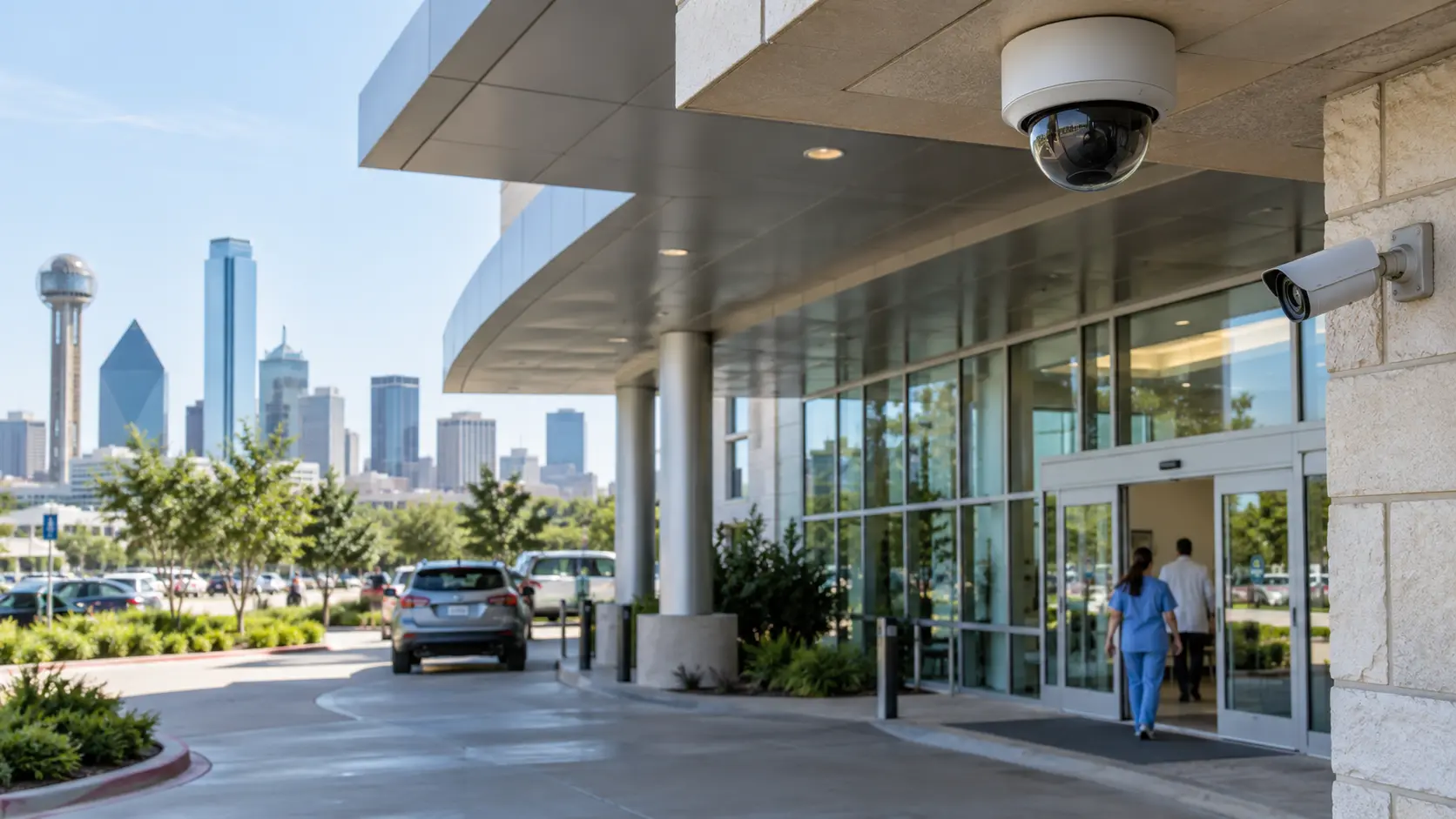 Modern healthcare facility requiring integrated security systems