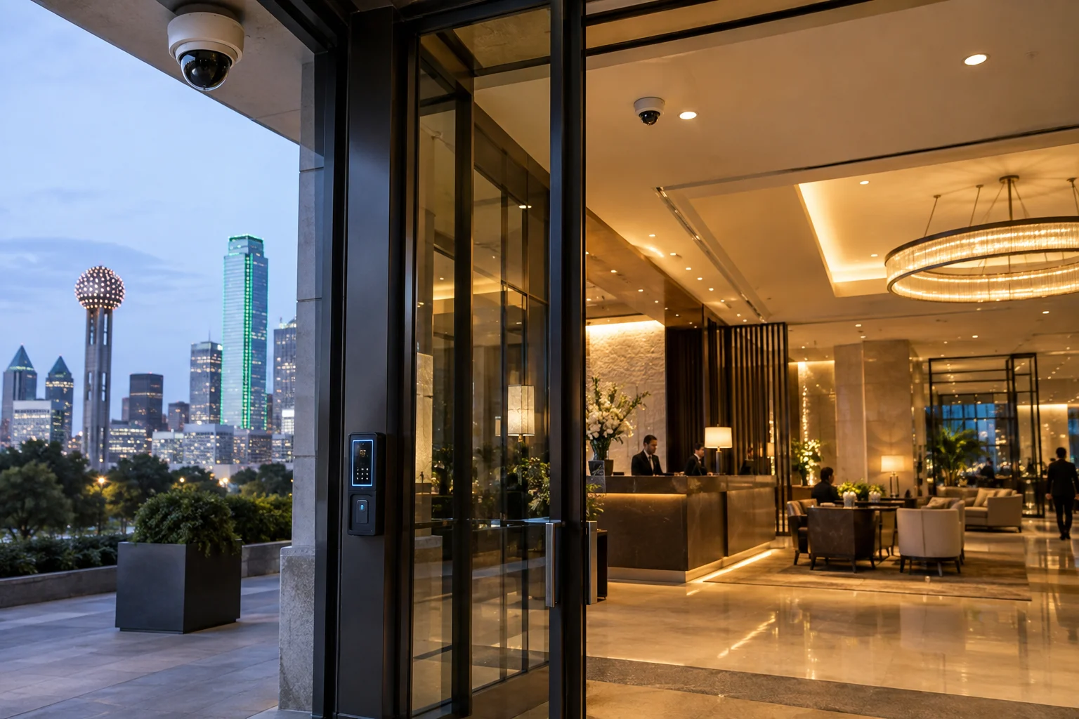 Hospitality property requiring professional camera placement