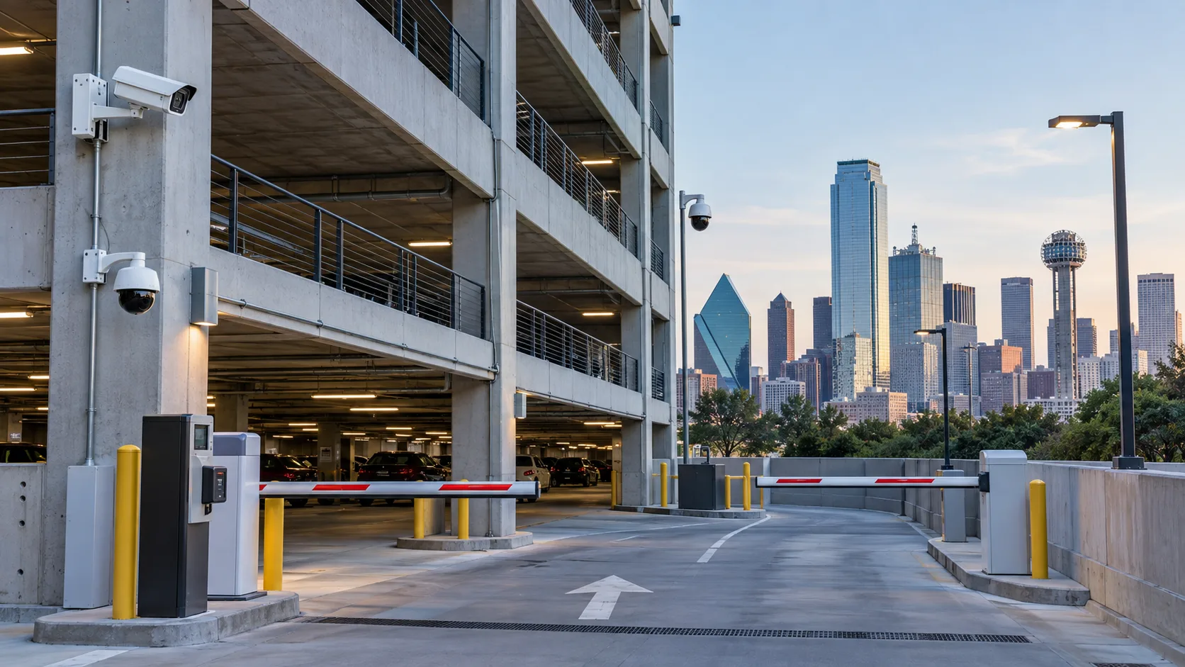 Multi-level commercial parking garage in Dallas