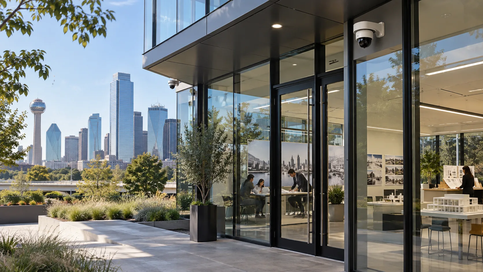 Modern architectural firm office requiring integrated security