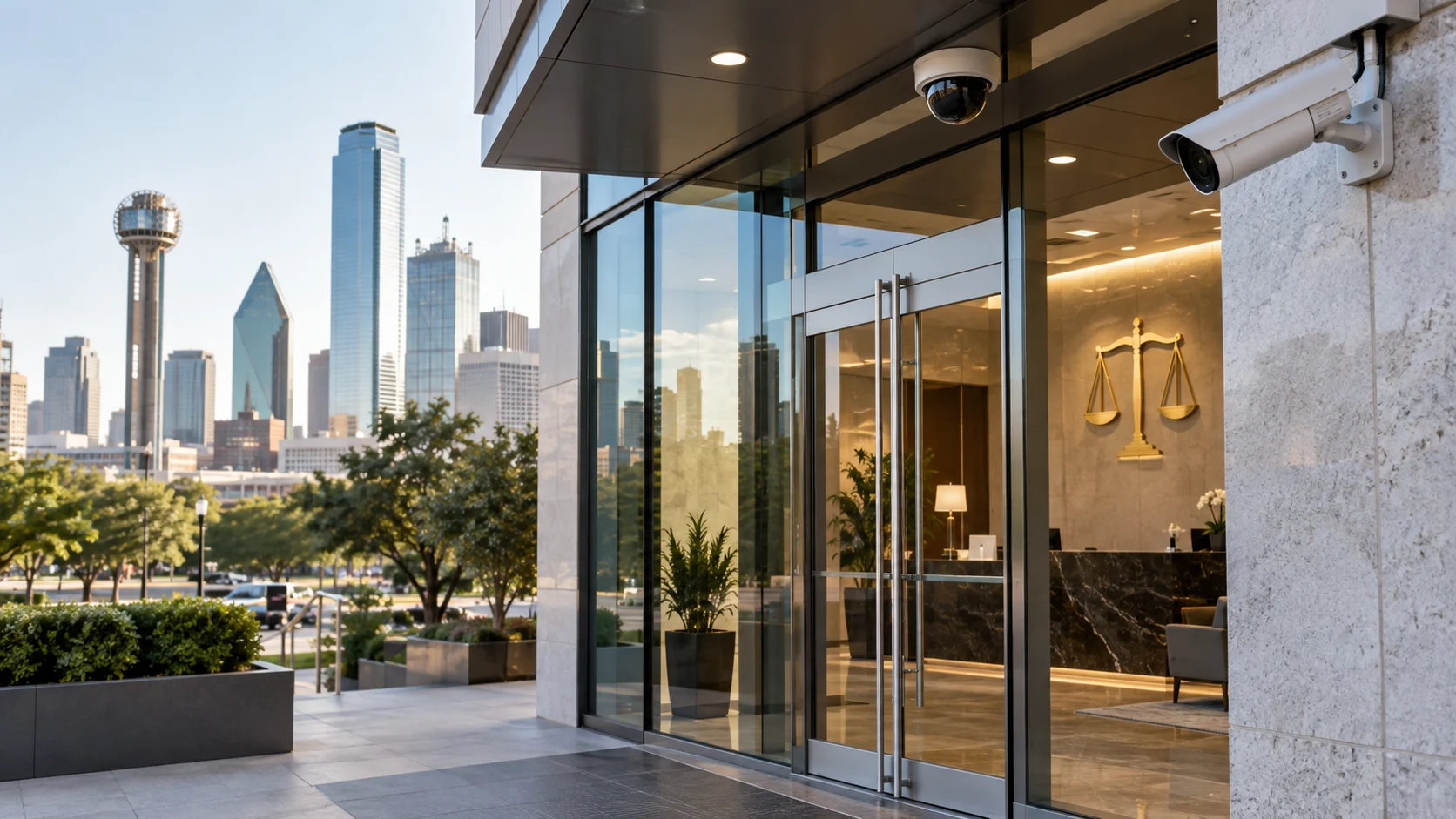 Law firm team and common office area