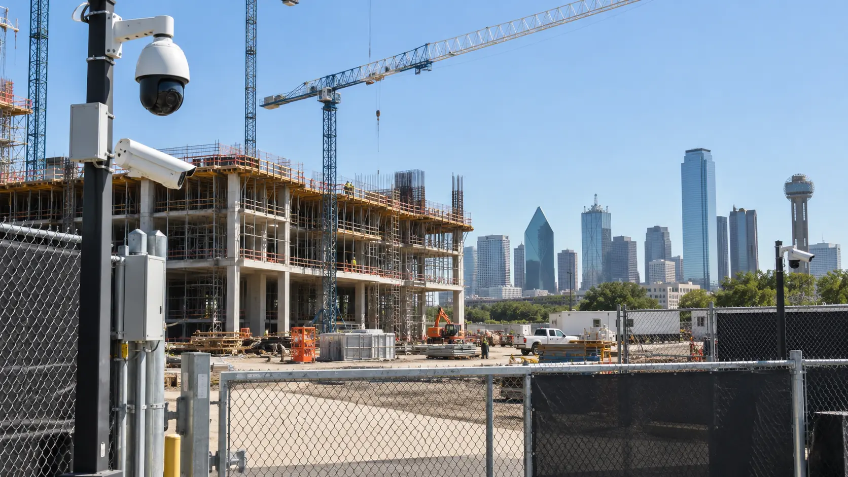 Active Dallas construction site requiring professional security coverage