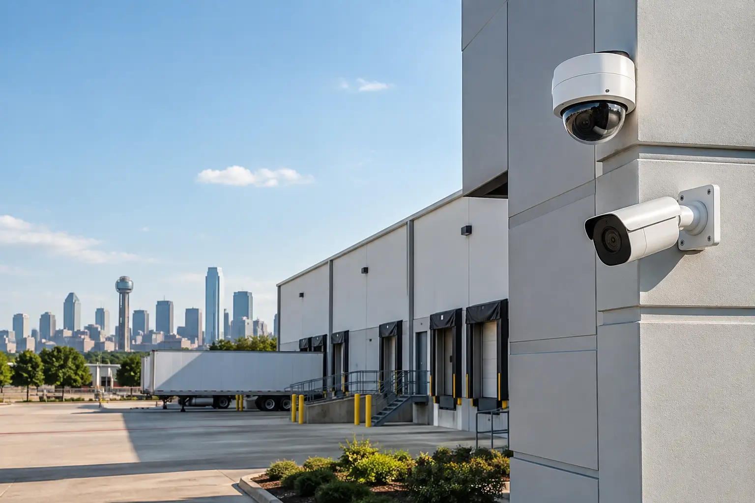 Dallas manufacturing facility production floor prepared for commercial security camera coverage